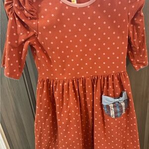 Matilda Jane Orange Polka Dot Dress Fall/ Halloween